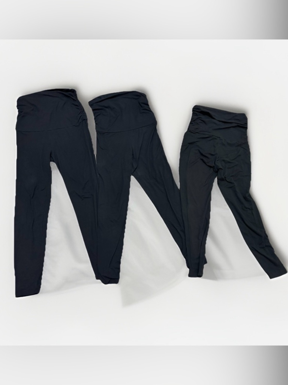 3-Pack Maternity Leggings Size Large Over Belly Bundle